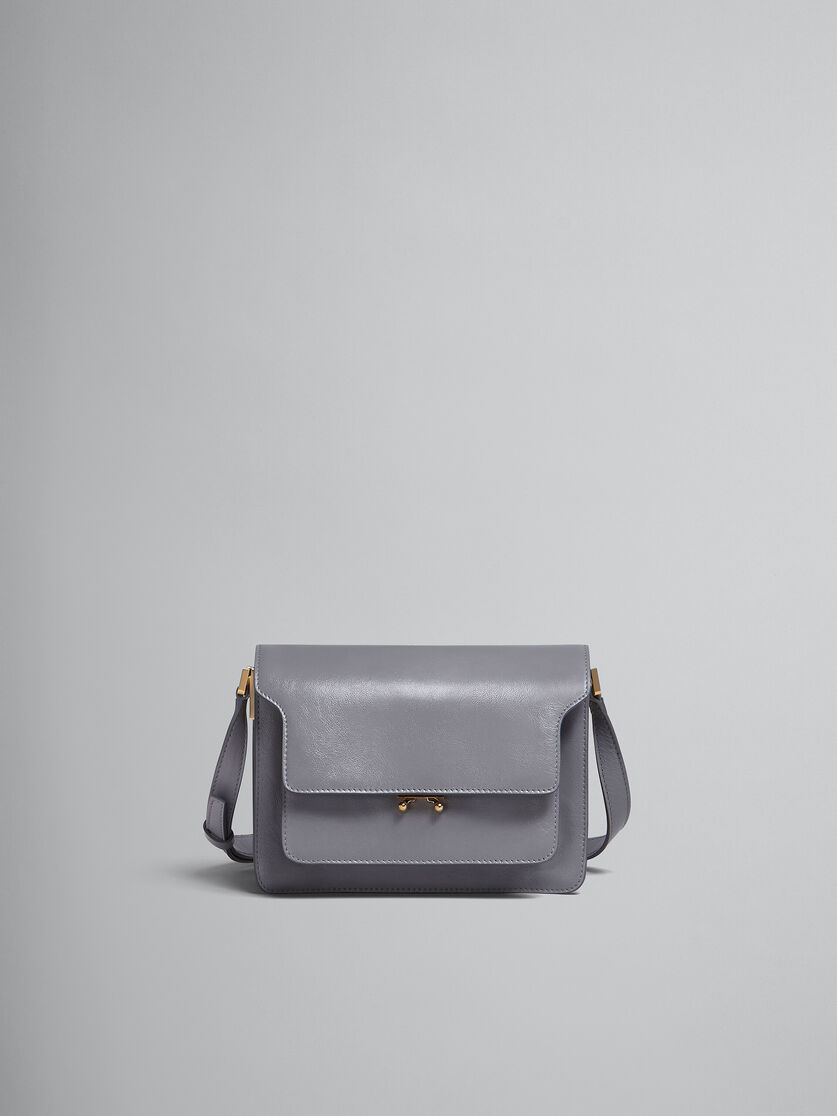 TRUNK SOFT medium bag in grey leather