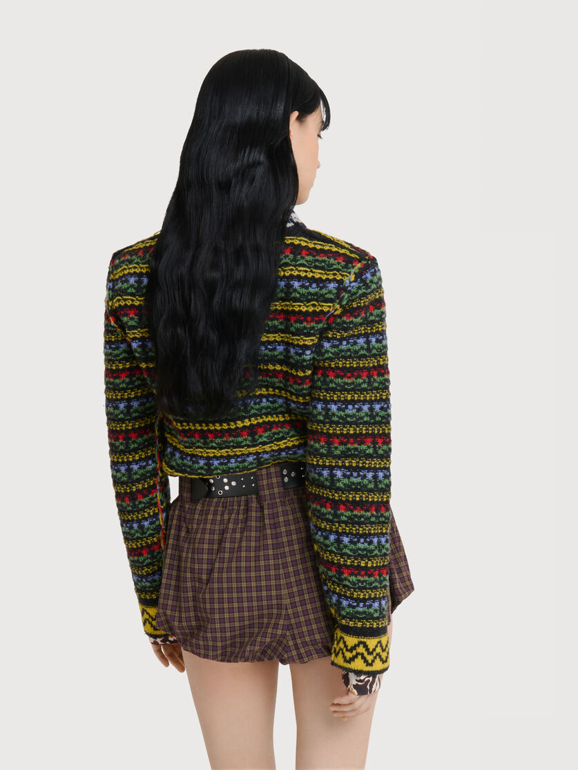 Black Shetland wool sweater with Fairisle motif, Image 3