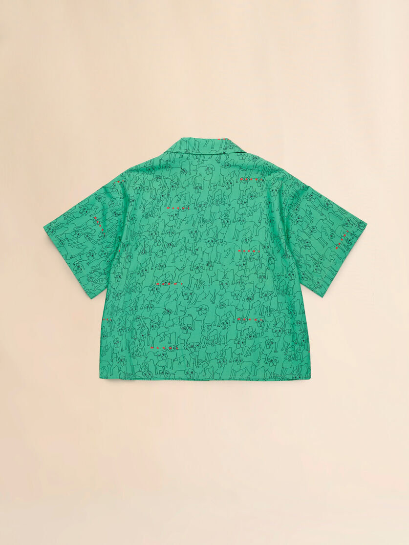 White poplin bowling shirt with Joy pattern - シャツ - Image 2