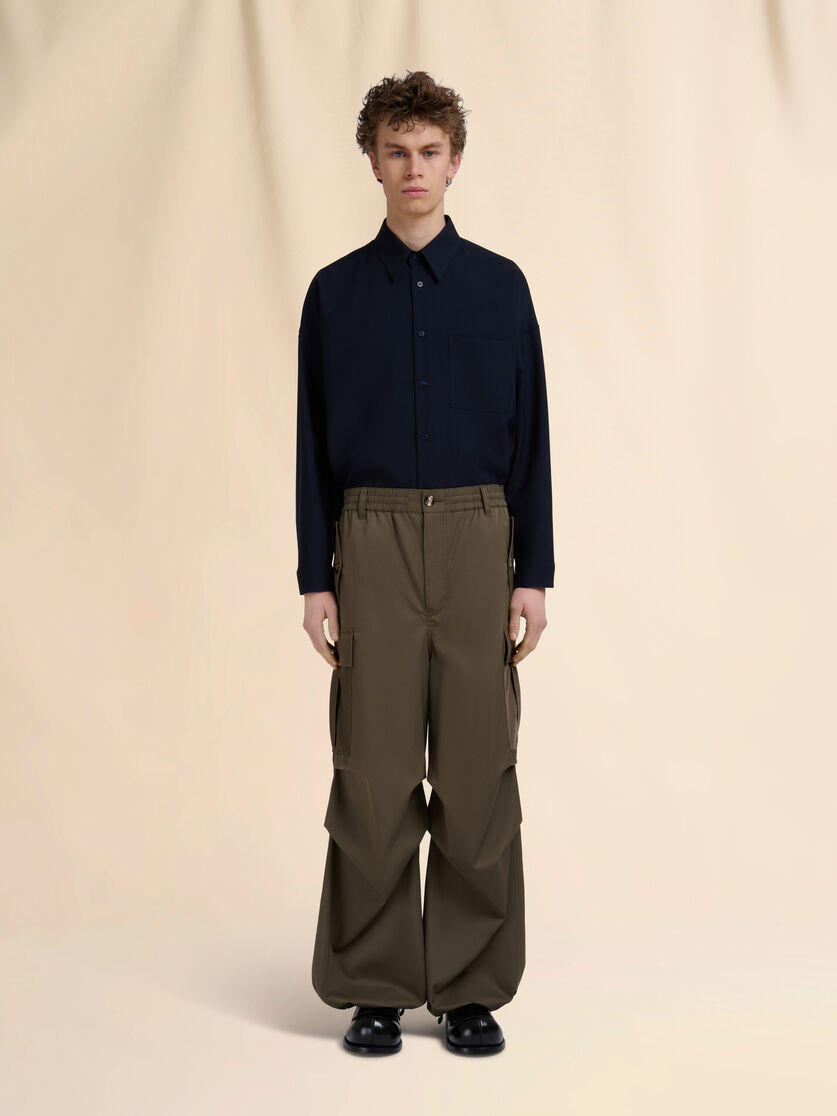 Black water-repellent taffeta cargo pants - Pants - Image 2