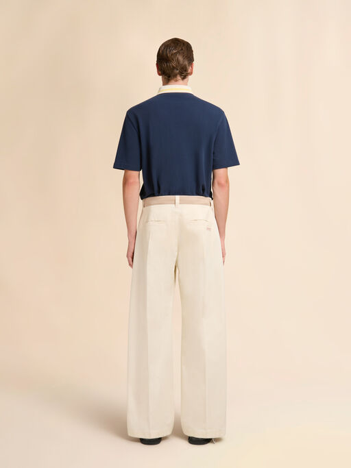White water-repellent gabardine smart trousers - Pants