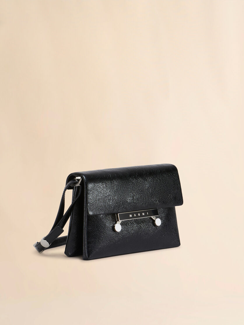 Borsa Envelope piccola in vernice nera effetto craquelé - Borse a spalla - Image 6