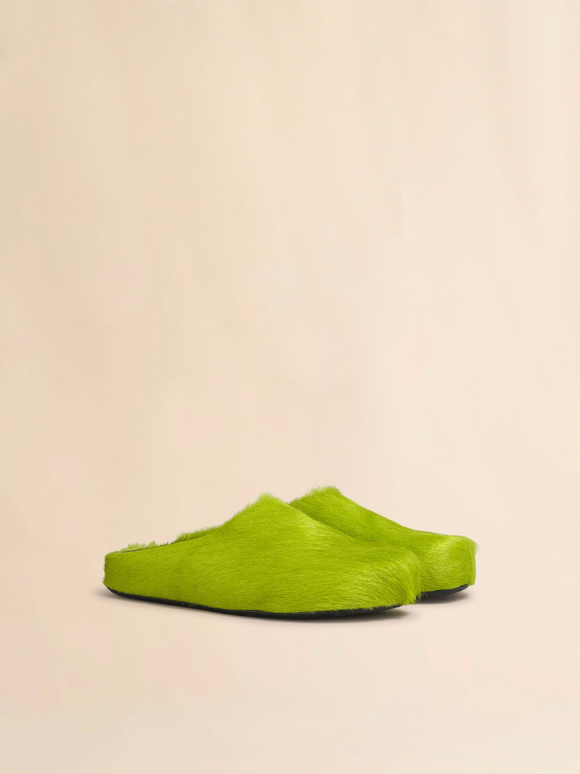 Blue long-hair calfskin Fussbett sabot - Clogs - Image 2
