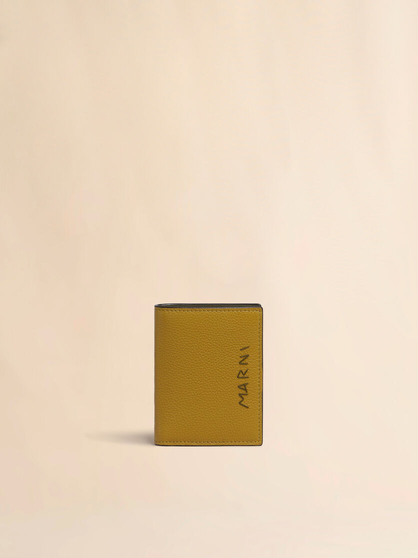 Marni Mending 자수 디테일 브라운 가죽 2단 지갑 - 지갑 - Image 1