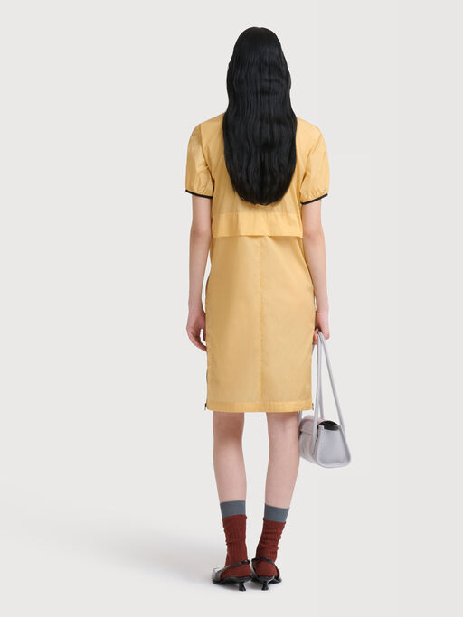 Yellow ripstop zip-front dress - Dresses