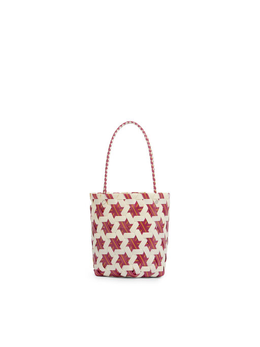 レッド MARNI MARKET シリンダーシェイプ バスケットバッグ - ショッピングバッグ