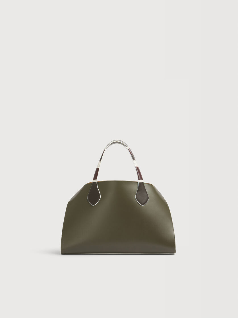 Sac Overlap moyen en cuir vert, Image 1