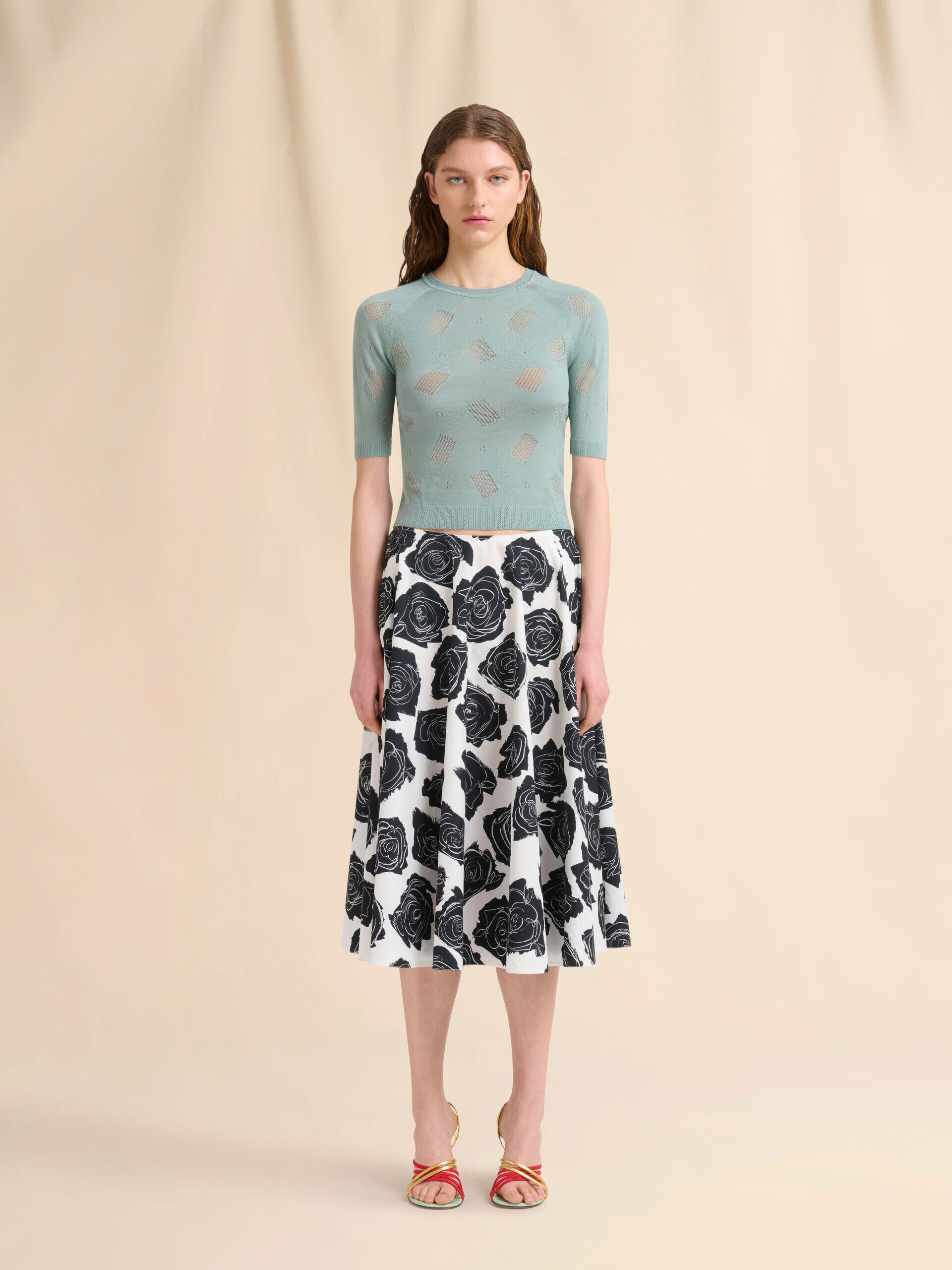 【LOULOUSEOUL】Olivia Shirring Midi Skirt (Mint Gray) Mia Midi Skirt – Sozy