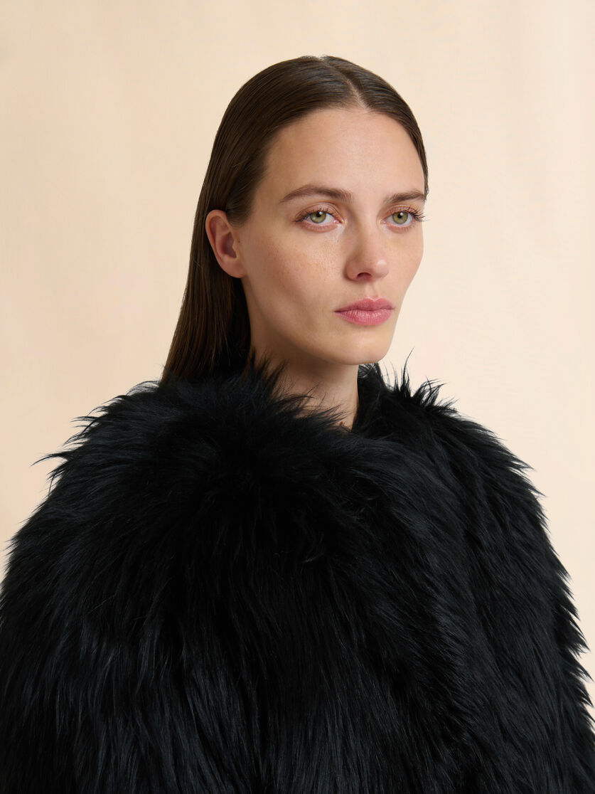 Black shearling jacket - Jackets - Image 4