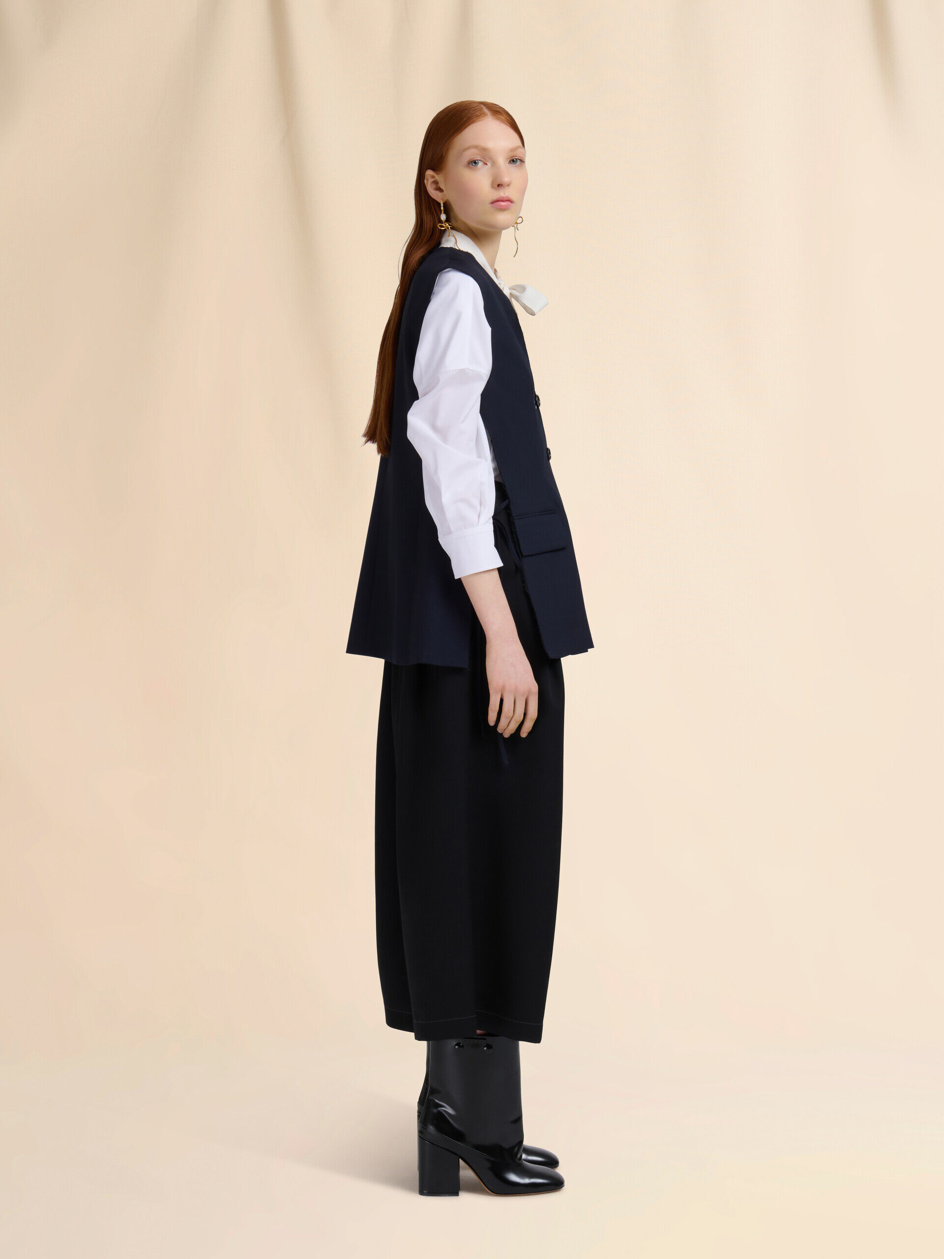 パンツ MARNI PANTS (PAMA0540S0TCX28) Black Batavia wool low-crotch trousers | Marni