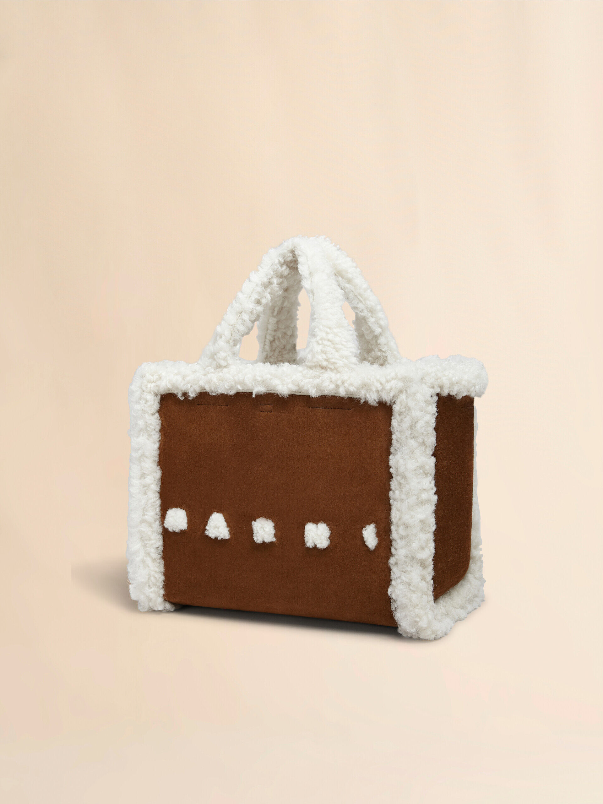 【MARNI】 ハンドバッグ シアリング製トリム Marni シアリング ハンドバッグ | ブラウン | FARFETCH JP