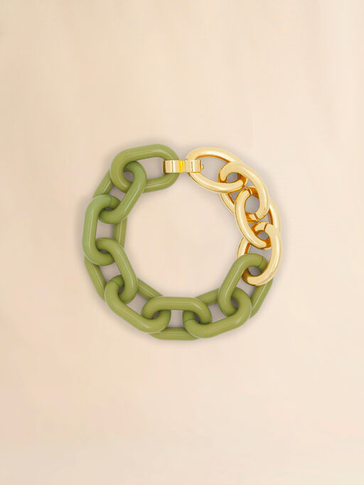 Green resin chain necklace - Necklaces