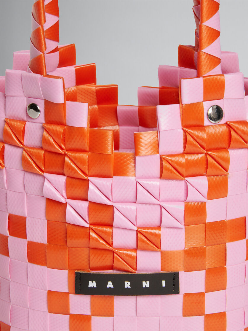 Orange and pink woven Diamond Basket Bag | Marni 