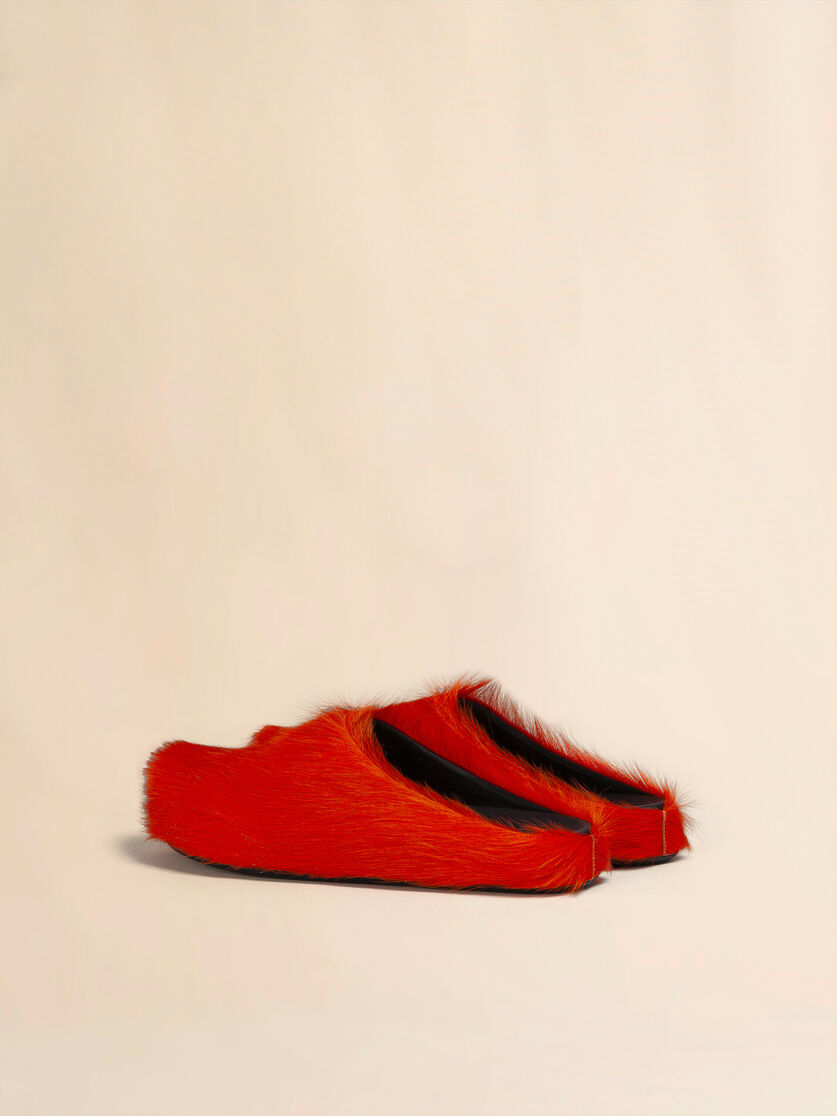 Mocasín sin talón de piel de becerro azul efecto pelo sensación de pies descalzos - Zuecos - Image 3