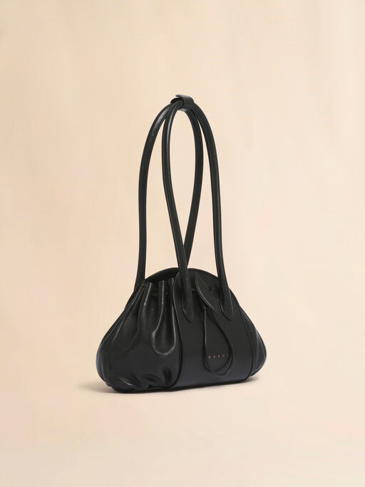 Black leather Tulipea Shoulder bag - Shopping Bags