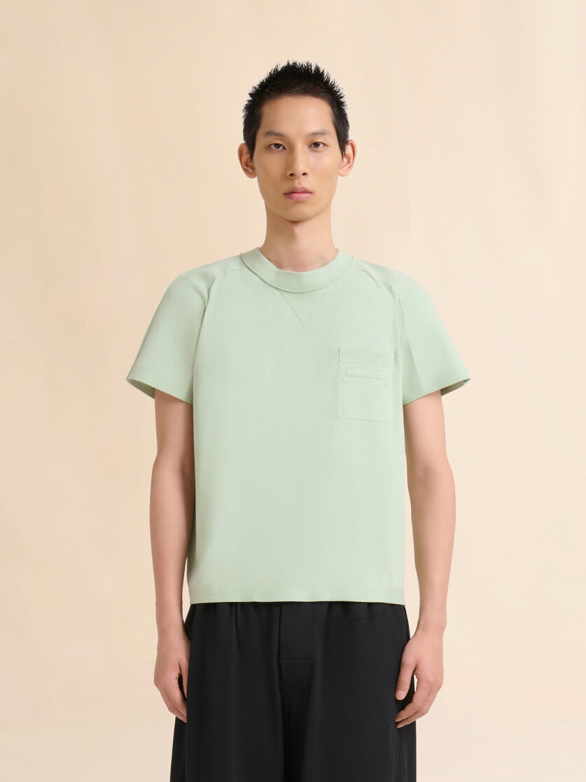 T-shirt in cotone verde con schiena scoperta e tasca Trunkaroo - Camicie - Image 2