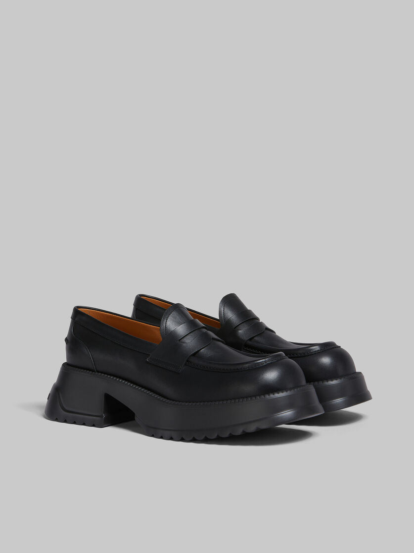 ブラック プラットフォームソール レザー製 ローファー | Marni