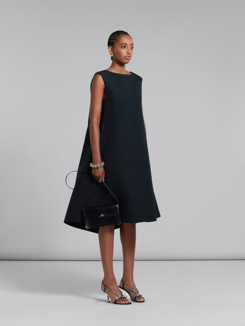 Black cotton cady cocoon dress - Dresses - Image 6