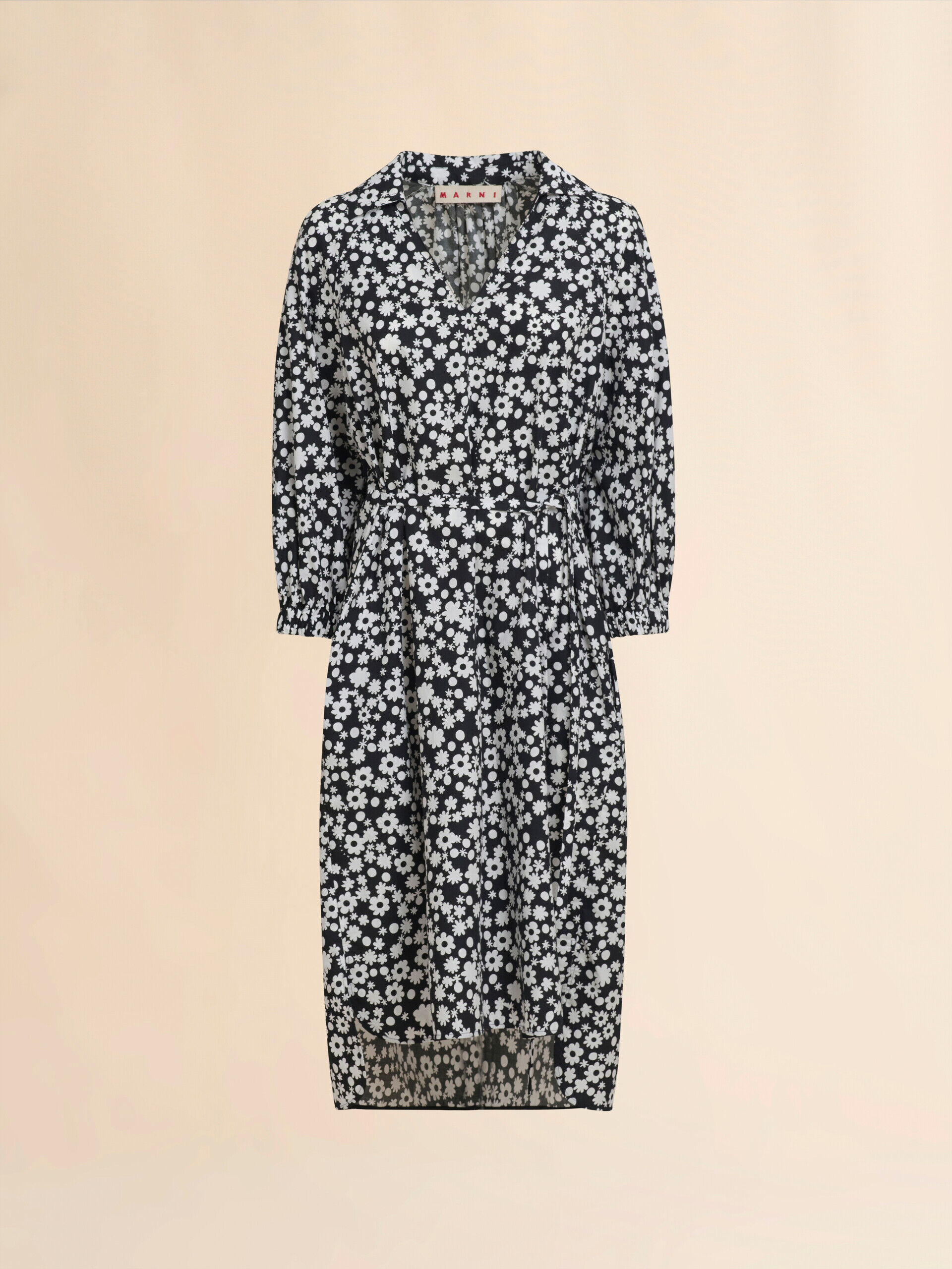 希少 MARNI 上質 コットン パイソン柄 デザイン ドレス