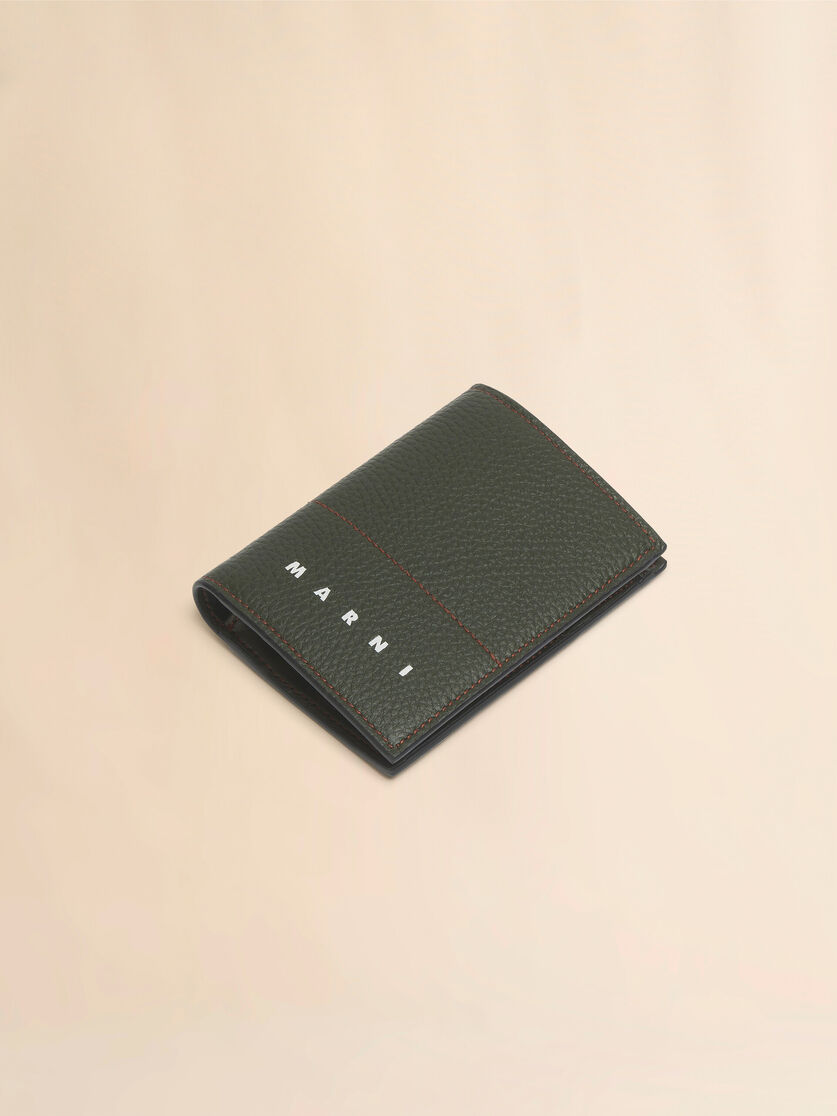 ブラック レザー製二つ折りカードケース - 財布 - Image 5