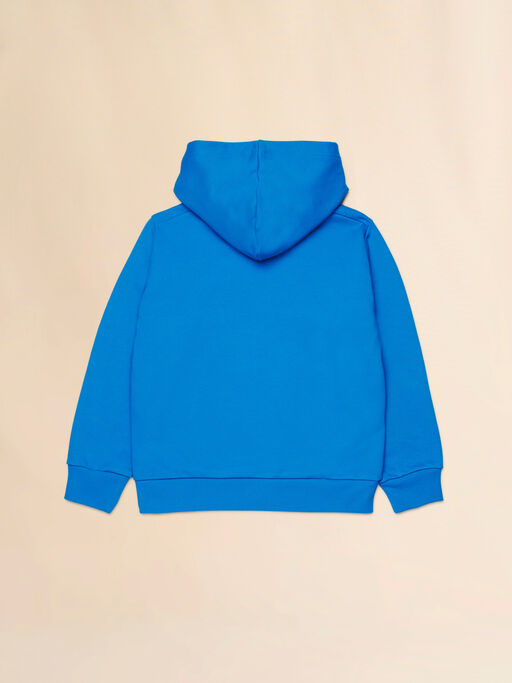 Felpa con cappuccio in cotone blu con patch Marni - Maglieria