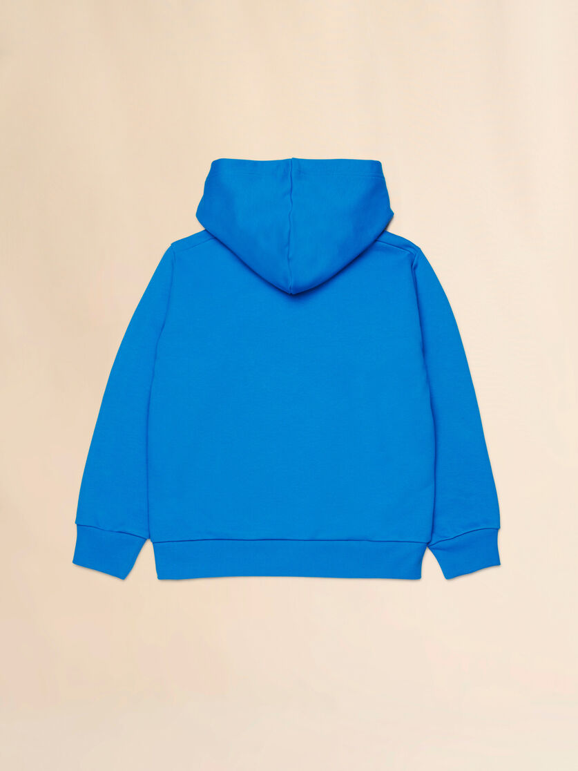 Felpa con cappuccio in cotone blu con patch Marni, Image 2