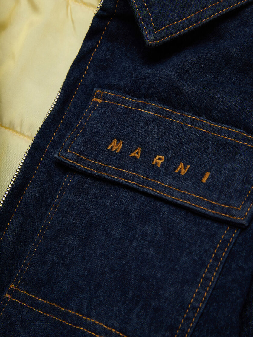 Blue denim jacket with embroidered Marni logo - Jackets - Image 4