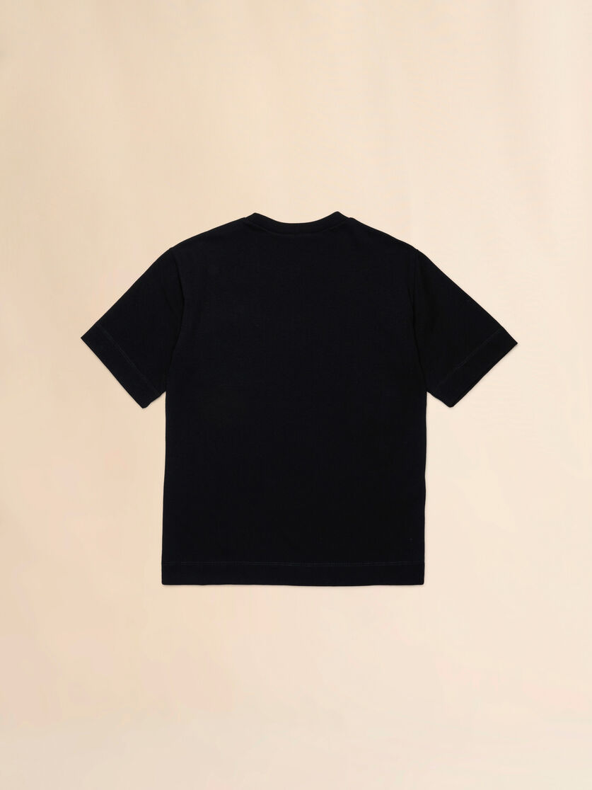 Beige cotton T-shirt with embroidered logo - T-shirts - Image 2