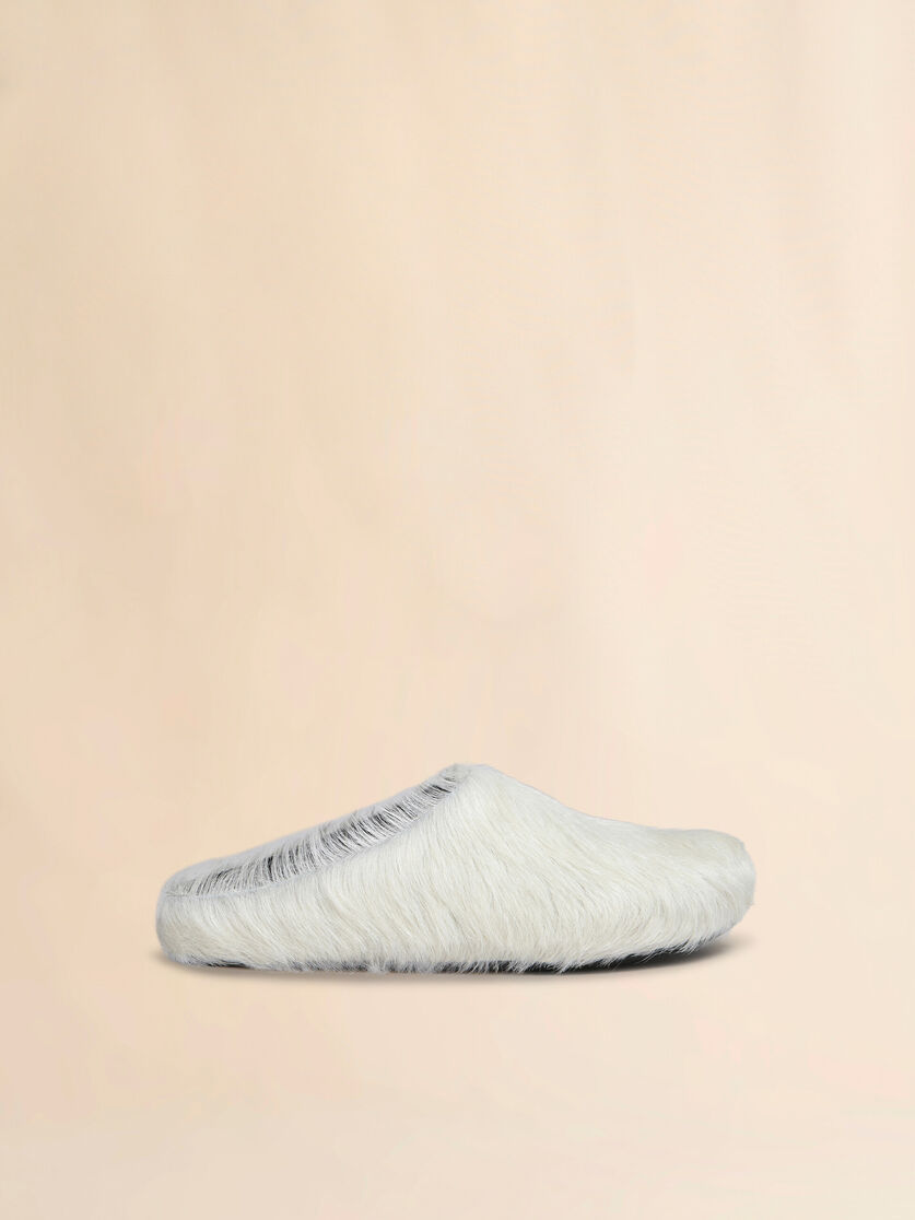 White long hair calfskin Fussbett sabot, Image 1