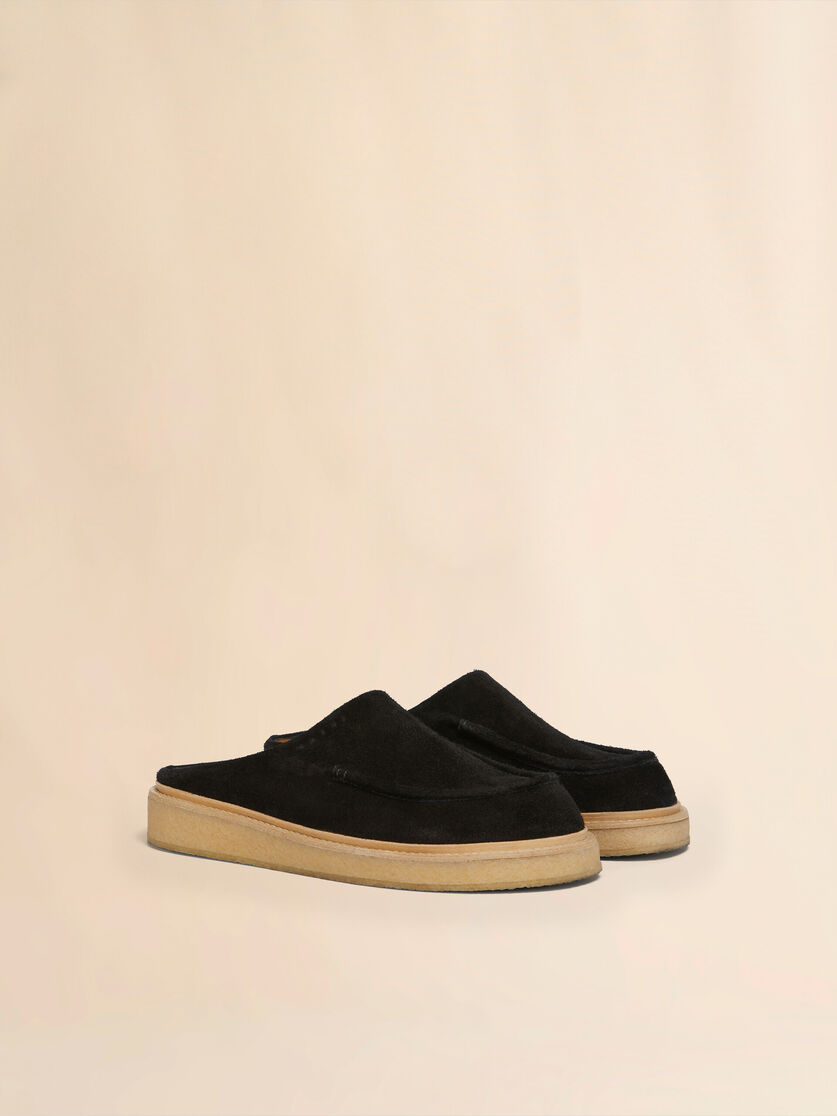 Brown suede sabot with para rubber sole - Clogs - Image 2