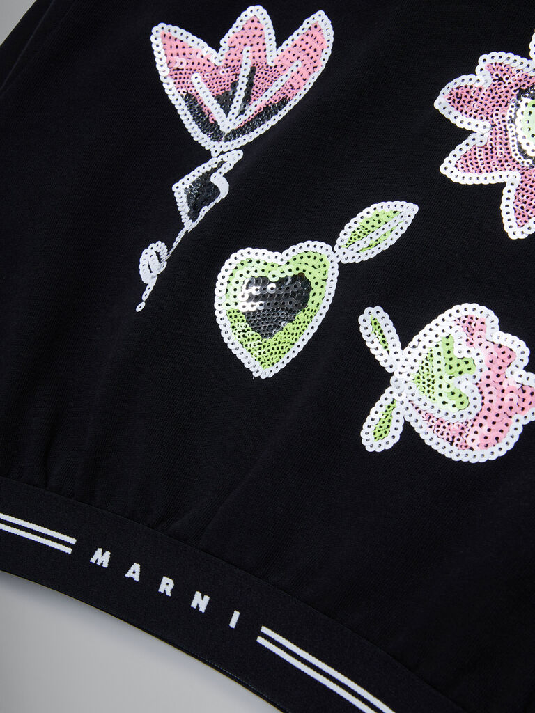 MARNI Girls Embellished Flower Sweatshirt in White