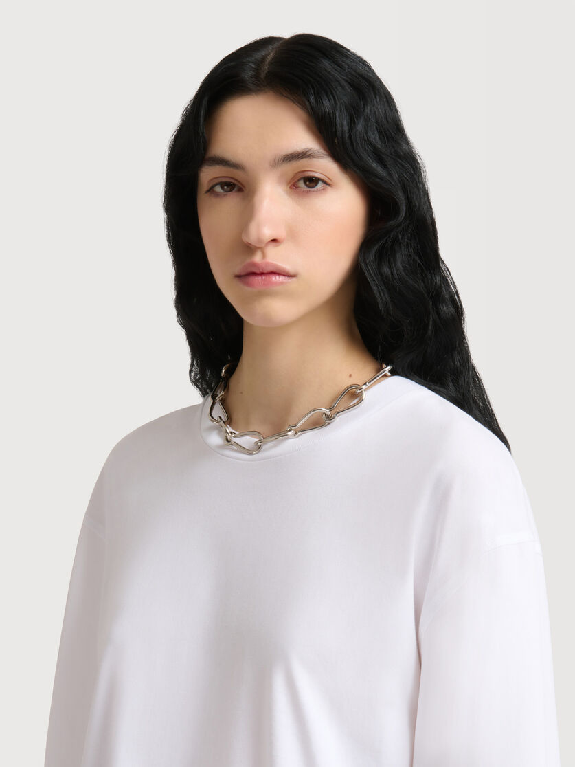 White cotton T-shirt with shirt sleeves, Image 5