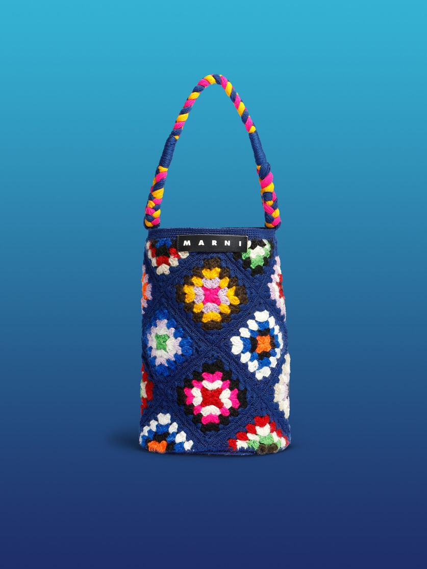 Large blue Marni Market multicoloured crochet bag | Marni