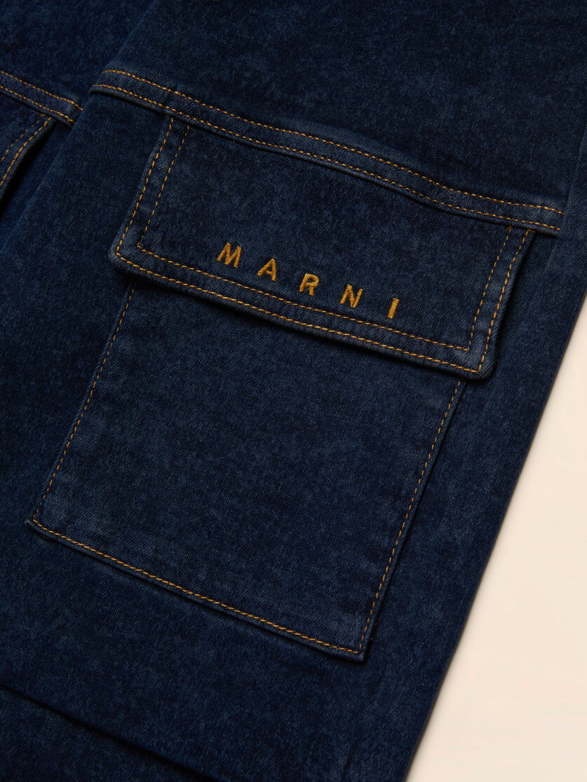 Denim cargo pants with embroidered Marni logo - Pants - Image 4