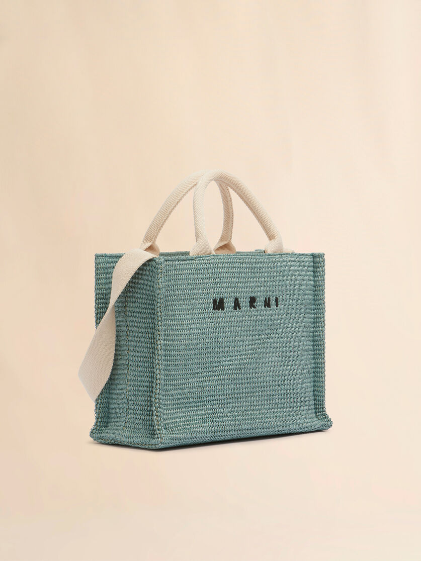 Tote Bag Piccola in tessuto effetto rafia rosa - Borse shopping - Image 6