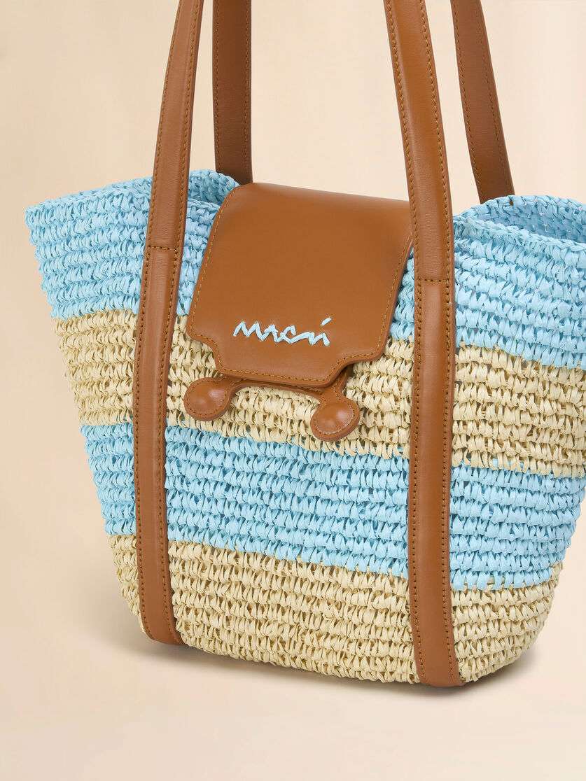 Small yellow stripe raffia-effect Trunkaroo beach bag - Shopping Bags - Image 5