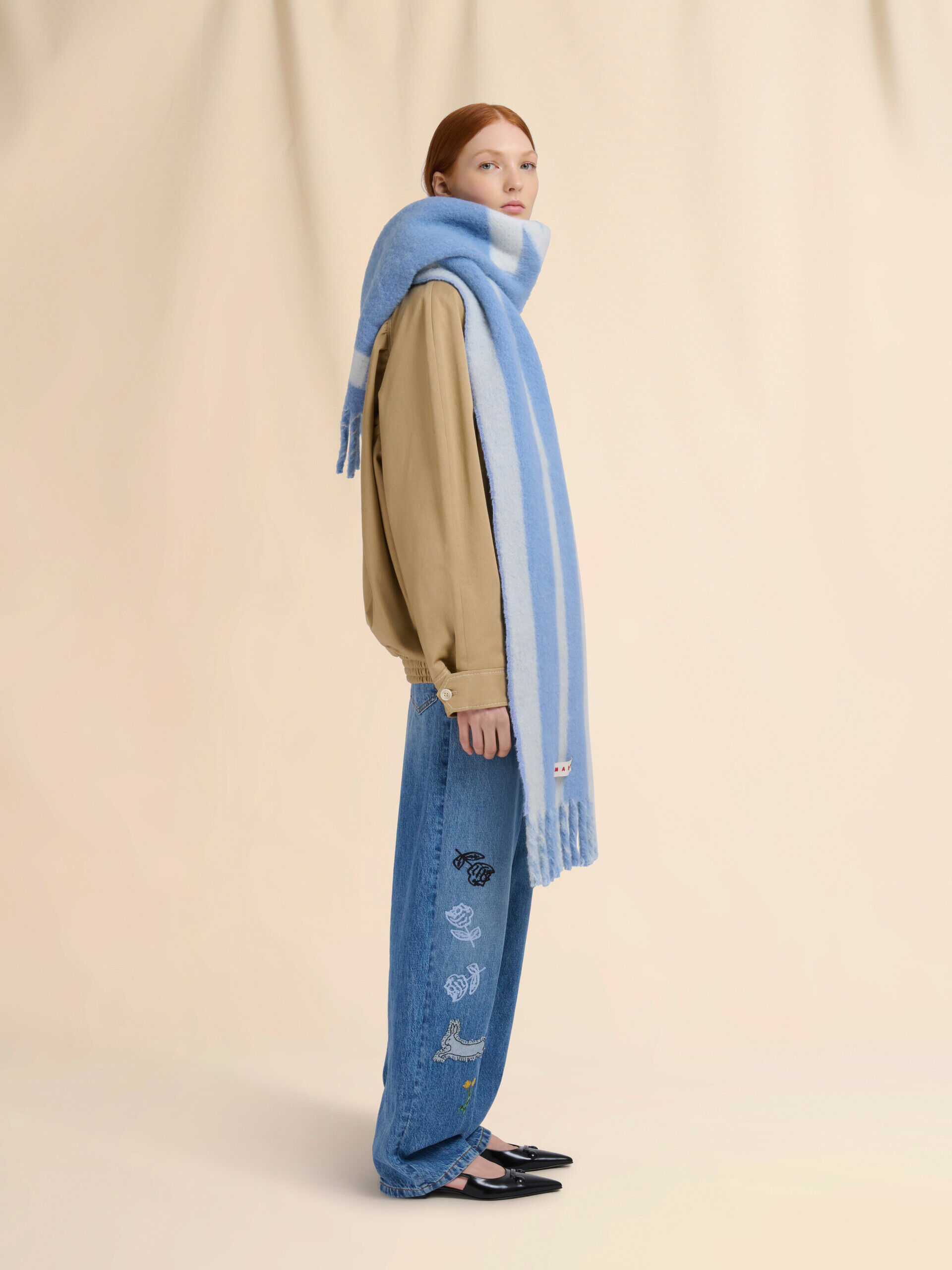 最終値下げ　MARNI マルニ　マフラー　アルパカスカーフ 楽天市場】MARNI マルニ アルパカ チェック ラベルロゴ マフラー