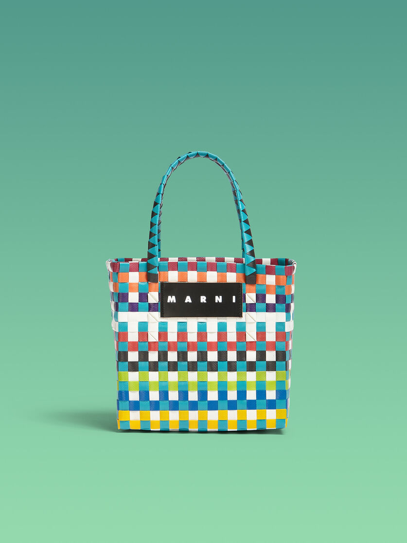MARNI MARKET MINI BASKET tasche aus mehrfarbigem Gewebe - Shopper - Image 1