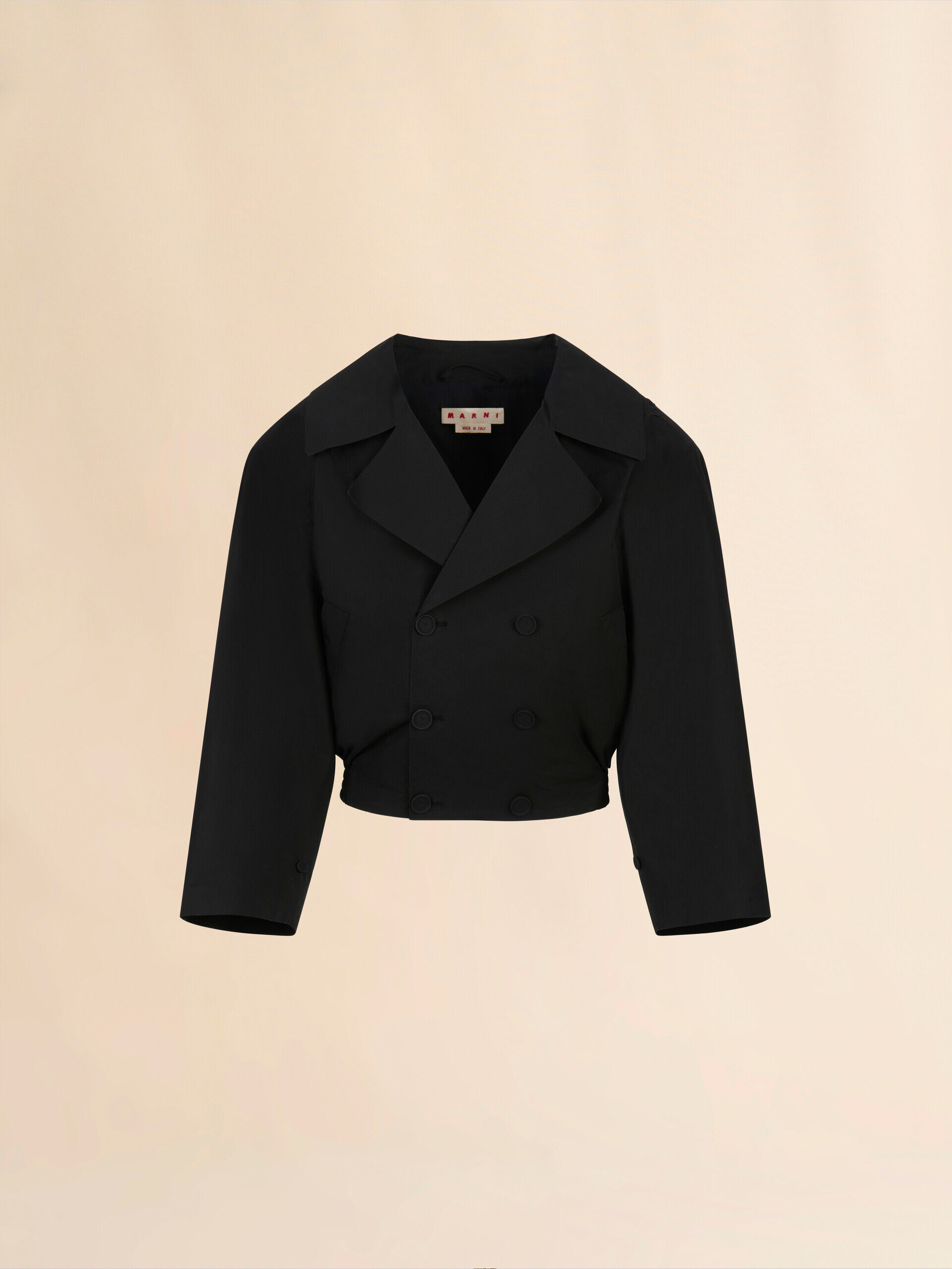 Black poplin double-breasted jacket | Marni