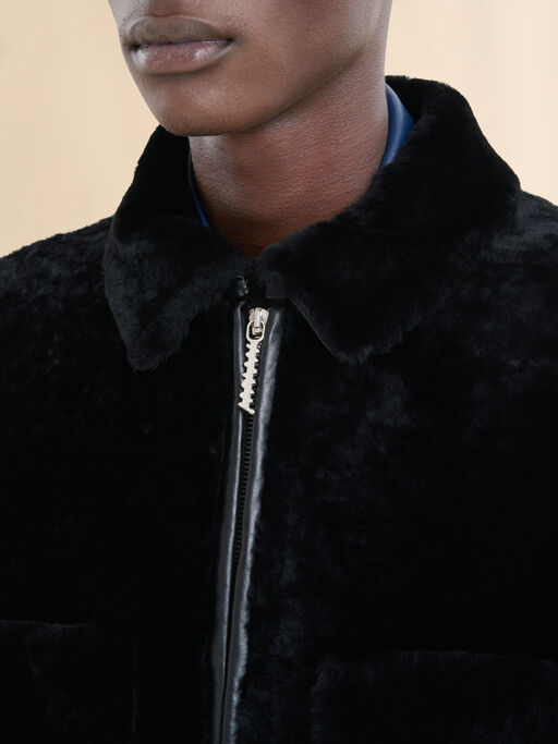 Black shaved shearling jacket - Jackets