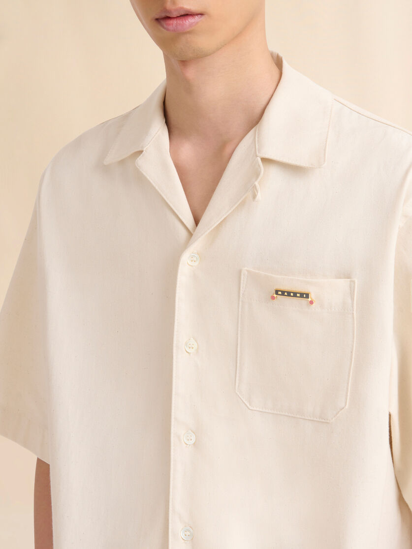 Cream denim shirt with Trunakaroo plaque - Shirts - Image 4