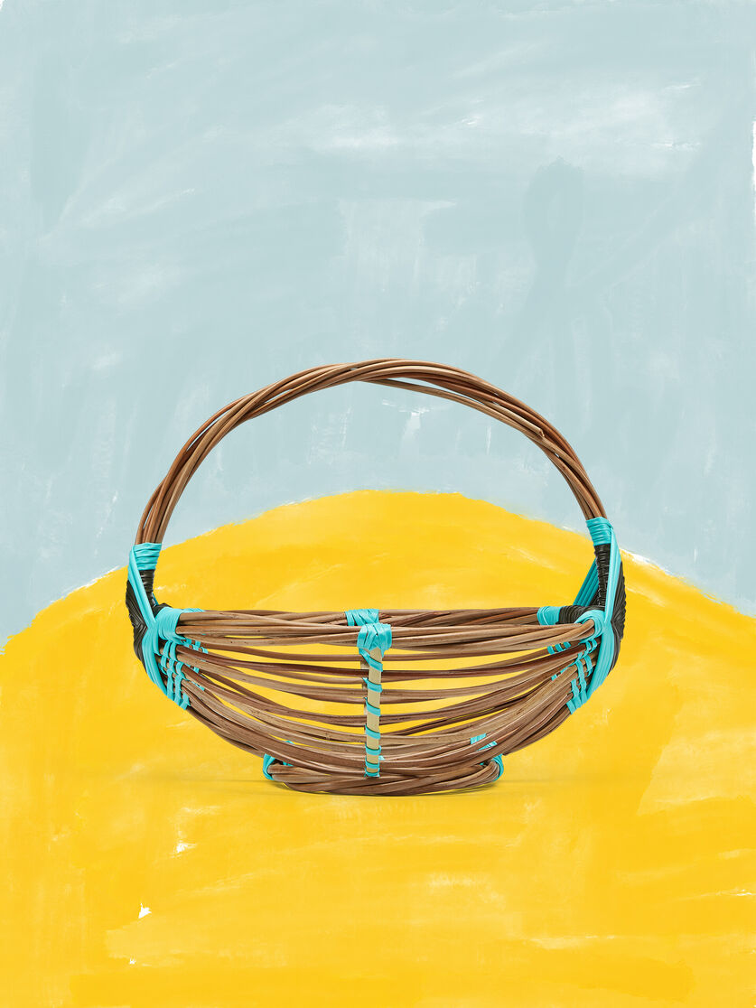 MARNI MARKET large fruit basket in natural fibre and PVC - Accessories - Image 1