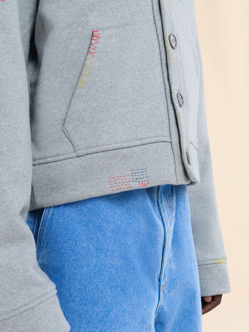 Cotton blend sweatshirt style cardigan - Sweaters - Image 5