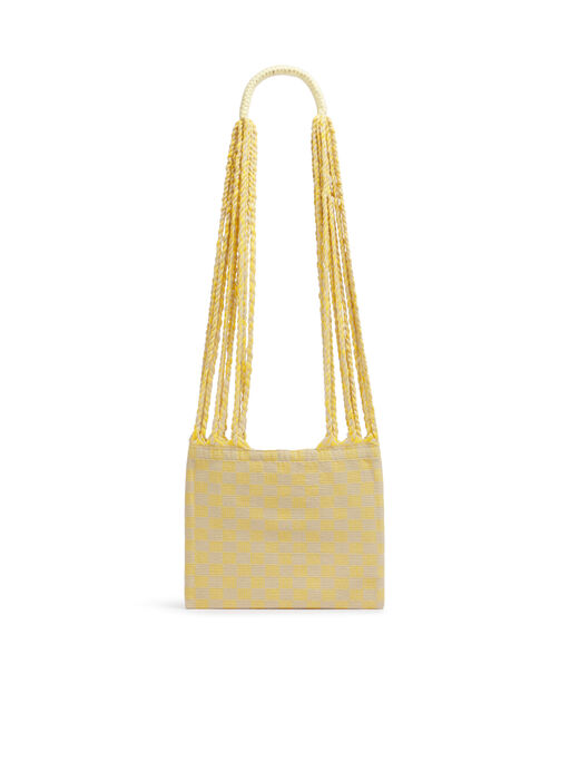 サフラン MARNI MARKET CROSS CHECKERBORAD HAMMOCK BAG - ショッピングバッグ