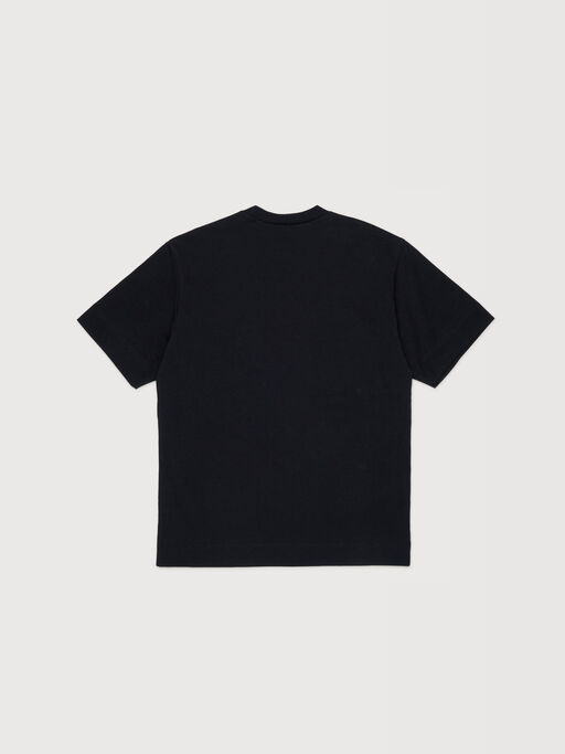 Black cotton T-shirt with shiny Marni logo - T-shirts