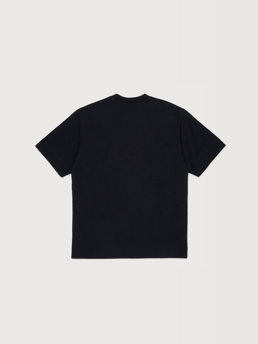 Black cotton T-shirt with shiny Marni logo, Image 2