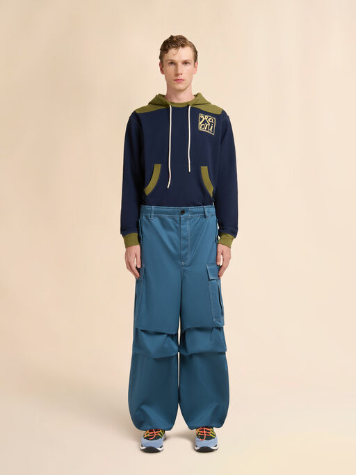 Turquoise water-repellent gabardine workwear trousers - Pants