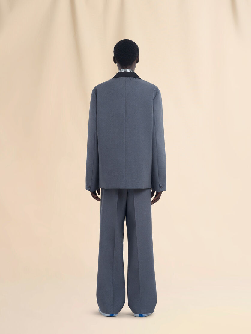 Grey single breasted wool jacket with Marni Symbol - Jackets - Image 3