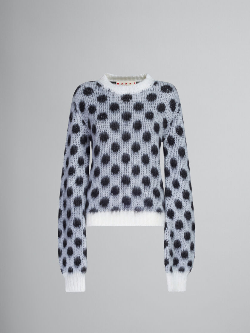 White mohair jumper with polka dots - Pullovers - Image 1