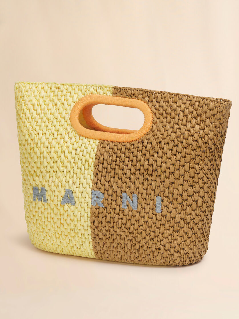 Yellow and brown paper raffia Seaside clutch, Image 5